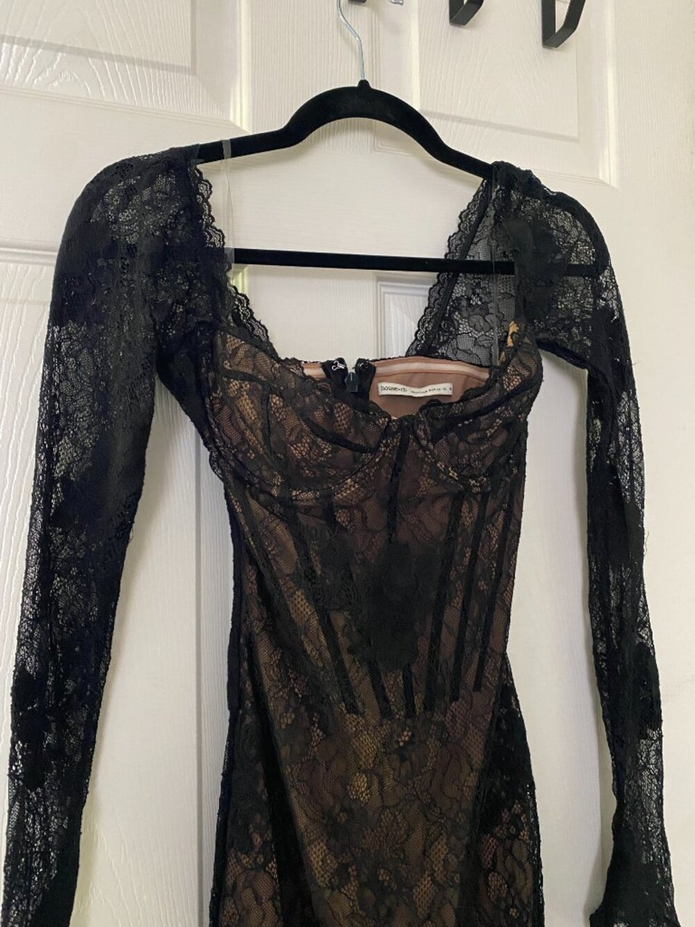 House of CB | Lucienne Lace Mini Dress in Black - Picture 6 of 15